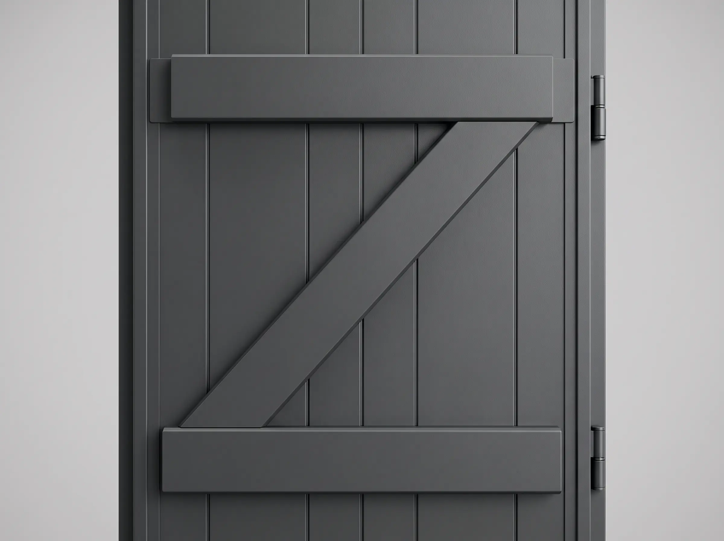 Détail d'un volet de style fermier en aluminium