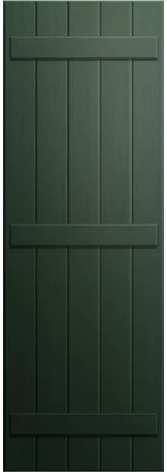 Houten boerderijluik in diepe groentint