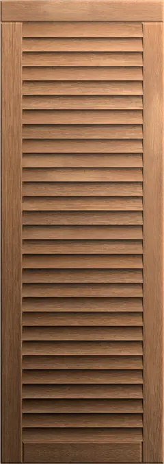 Houten louvreluik in naturel hout