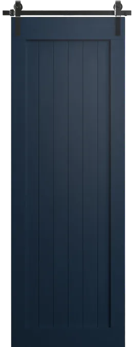 Houten schuifluik in donkerblauw